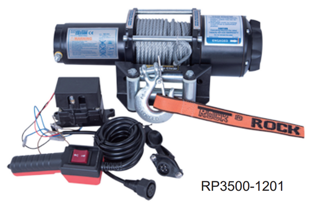 Rock, RP3500 elektrischer Trailerwinde 12 Vdc 1589 kg
