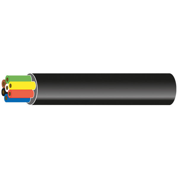 SeaTec, 1852 Trailerkabel 7 leddet 6x1mm2 + 1x2mm2 sort 30m