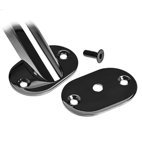 Roca, oval skive, sort, med skruer til gribehåndtag