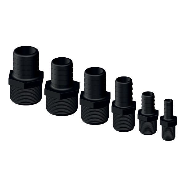 Trudesign slangestuds han i komposit, sort med 1/2" tilslutning.