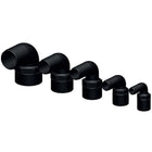 Trudesign 90° slangestuds i sort med 16mm spændingsgevind.