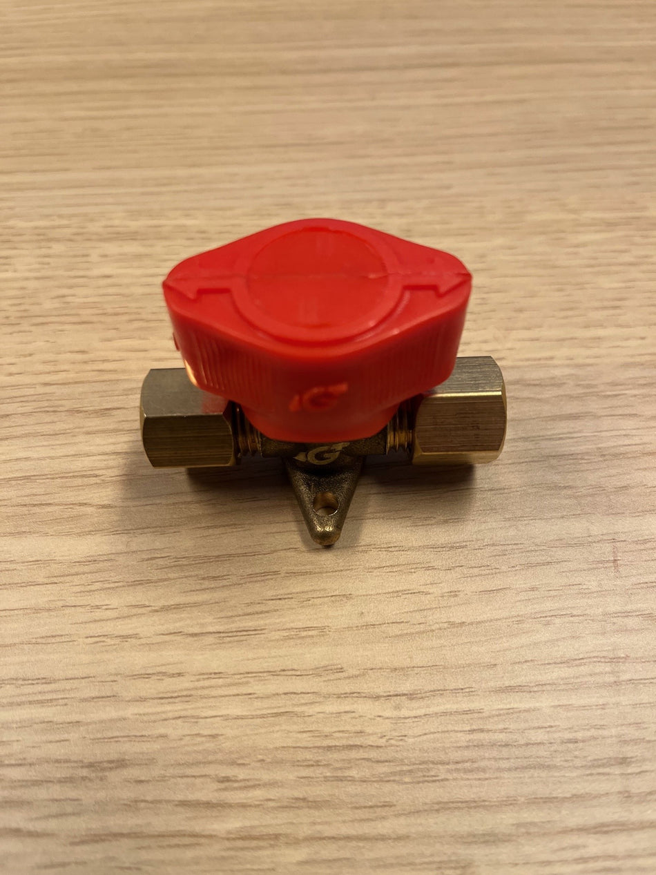 IGT, Gashahn mit 8mm Rohranschluss aus Messing