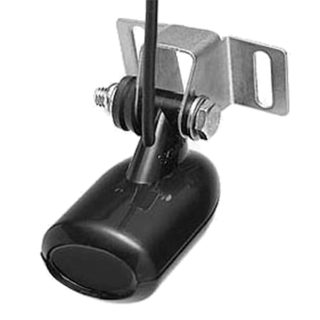 Navico hæktransducer set fra siden, klart fokus på sensoren.