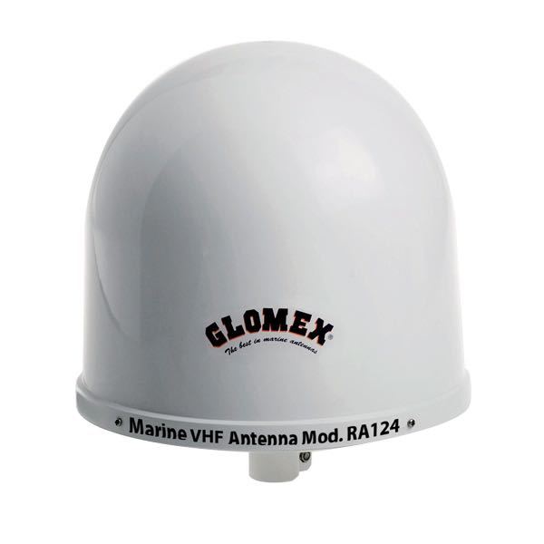 Glomex, RA124 VHF-Antenne mit 9m Kabel, PL259 Stecker & Halterung, 156/162 MHz, 1 dB, 50 Ohm, 30 cm hoch, 430 g