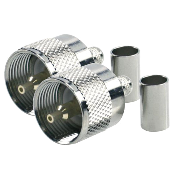 1852, VHF stik PL259 til 6 mm kabel RG58, 2-pak