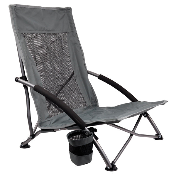 SeaTec, Sammenklappelig strandstol, 600D polyester, Foldet: 20x15x78cm, Udfoldet: 55x60x65cm