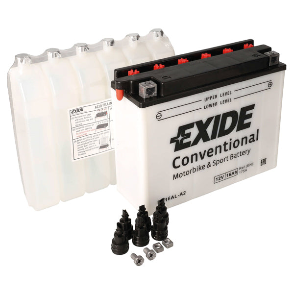 Exide, 12V batteri, EB16AL-A2, 16AH, 205x70x165mm