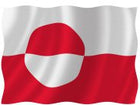 Grønland flag syet fra Adela, hængende på båd masten.