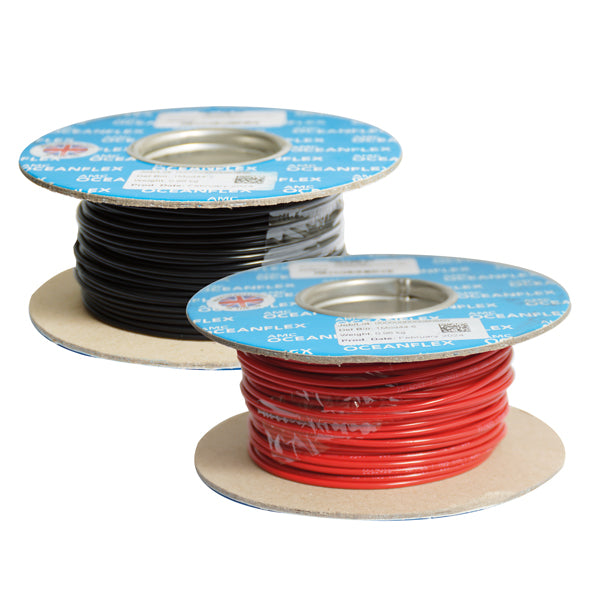 Fortinnet sort Oceanflex kabel med klar ledningsisolering