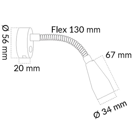 Casolux Mary Flex væglampe flex mini 3000K RF 10-30v