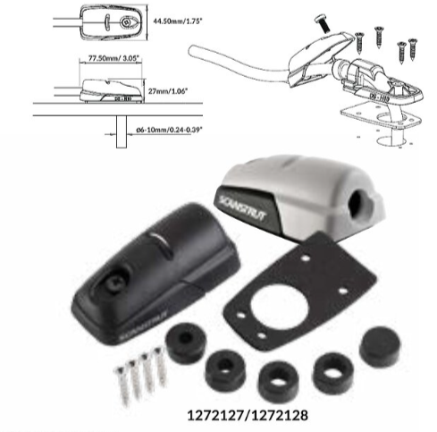 ScanStrut, Kabeleinführung horizontal IP68 grau, 6-10mm  