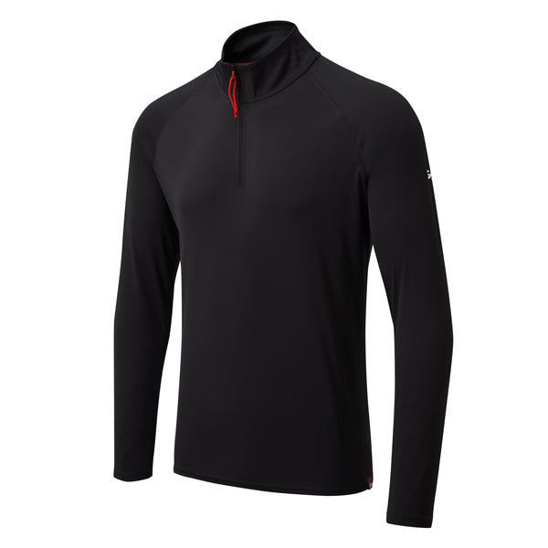 Gill, Gill, UV009 Herren Langarm-Zip-T-Shirt, Schwarz, Größe S, 50+ UV-Schutz