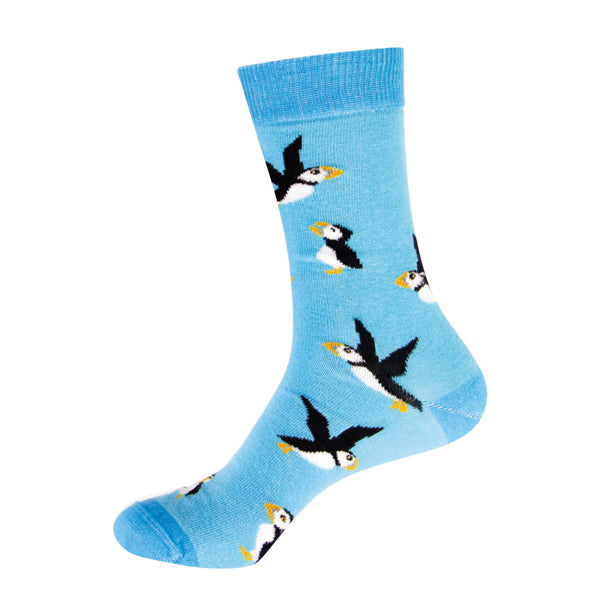 Socken mit Papageientaucher blau