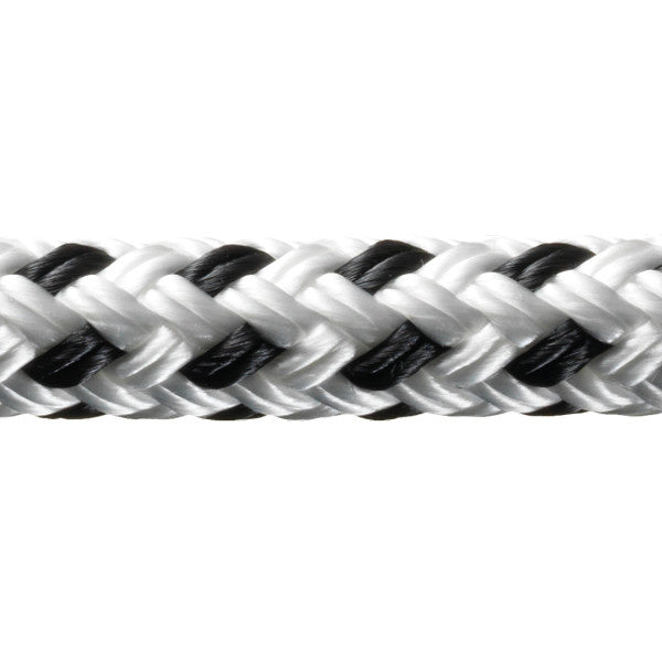 Robline, Rio Fortøjningsline, 14mm, Hvid/Sort, 1m (løbende meter)