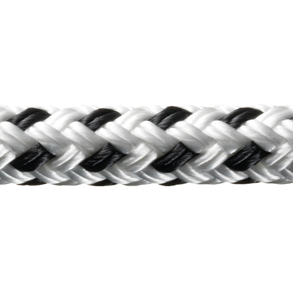 Robline, Rio 14mm Weiß/Schwarz 100m, Zeckenfrei, Langlebig, Bruchfestigkeit 3900kg