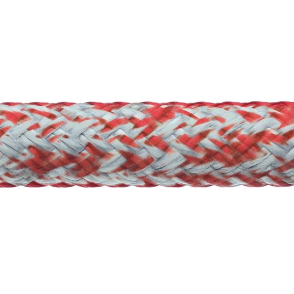 Robline, Globe Pro Robtec fald, 10mm, Hvid/Rød, 1m (løbende meter)