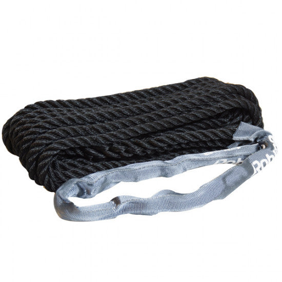 Robline, Festmacher mit Gurtband, 3-strängig, schwarz 12mm 10m, Bruchfestigkeit 1440 kg