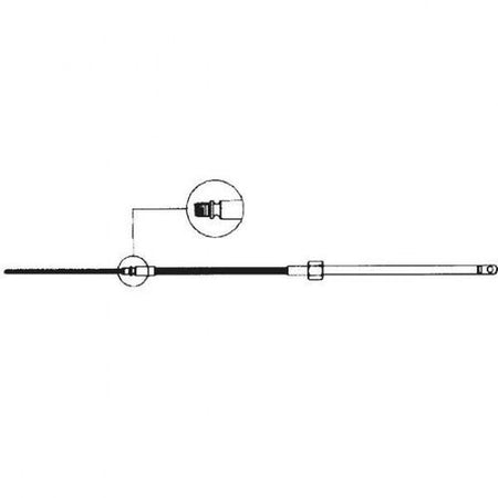 Ultraflex styrekabel M58 med 10 mm øje, 9 fod langt, vises forfra