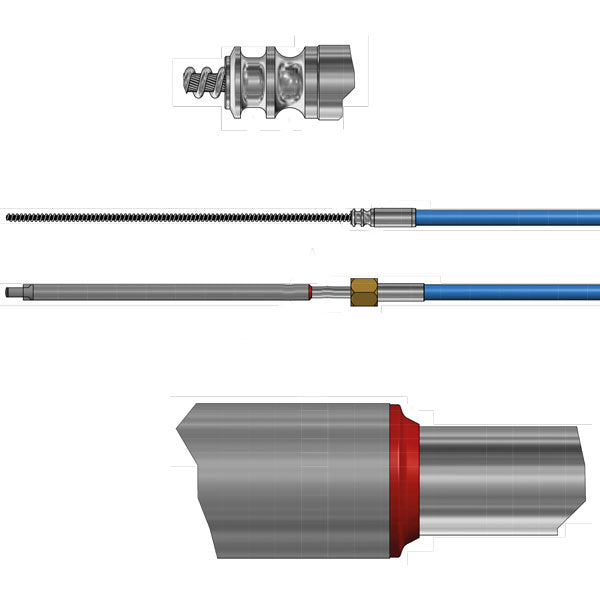 Ultraflex Styrekabel 'mach' M90 18 fod set fra siden