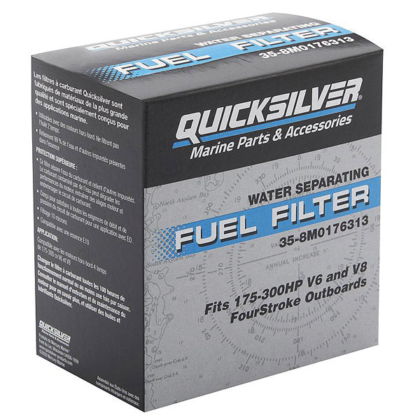 Quicksilver, Vandadskillende brændstoffilter, 8M0176313, Til 175-300 hk 3,4L V6 og 4,6L V8