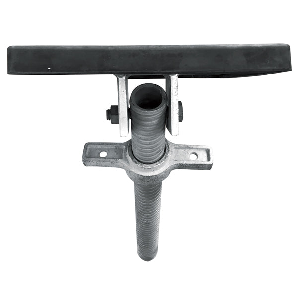 1852, Flache Deckplatte 20x20 cm  für Bootsauflage, inkl. Gewindestange 40,0 cm - Ø38 cm