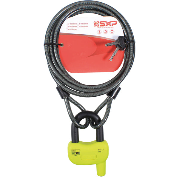 SeaTec, Låsepakke 2, Bøjlelås & 3 m Stålwire, FG Klasse 3