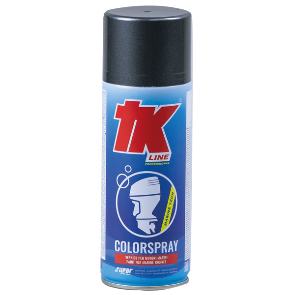 TK Line spraymaling i mørkegrå, ideel til marine motorer.