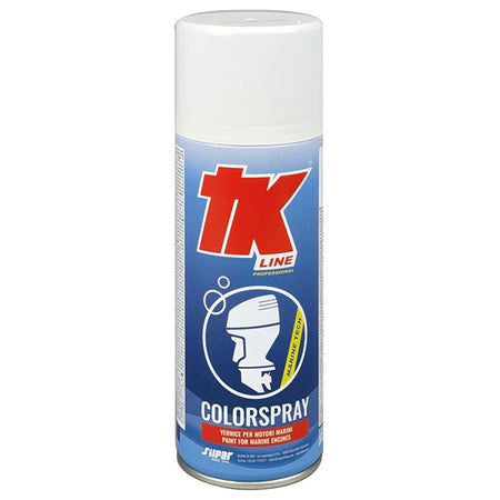 TK Line spraymaling med tydelig etikette og nozzle, stående på arbejdsbord