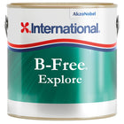 International B-Free Explore bundmaling i rød farve, 0,75L flaske set fra siden.