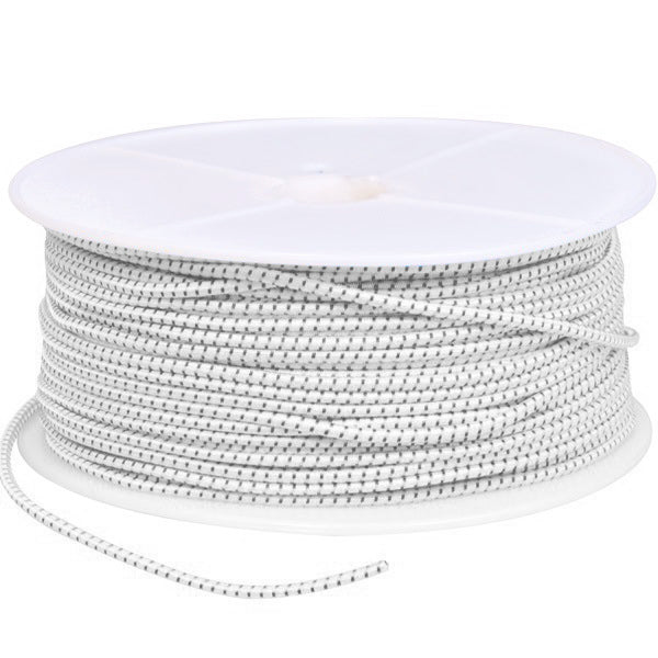 Elastische Schnur weiß/schwarz 4mm - 100m