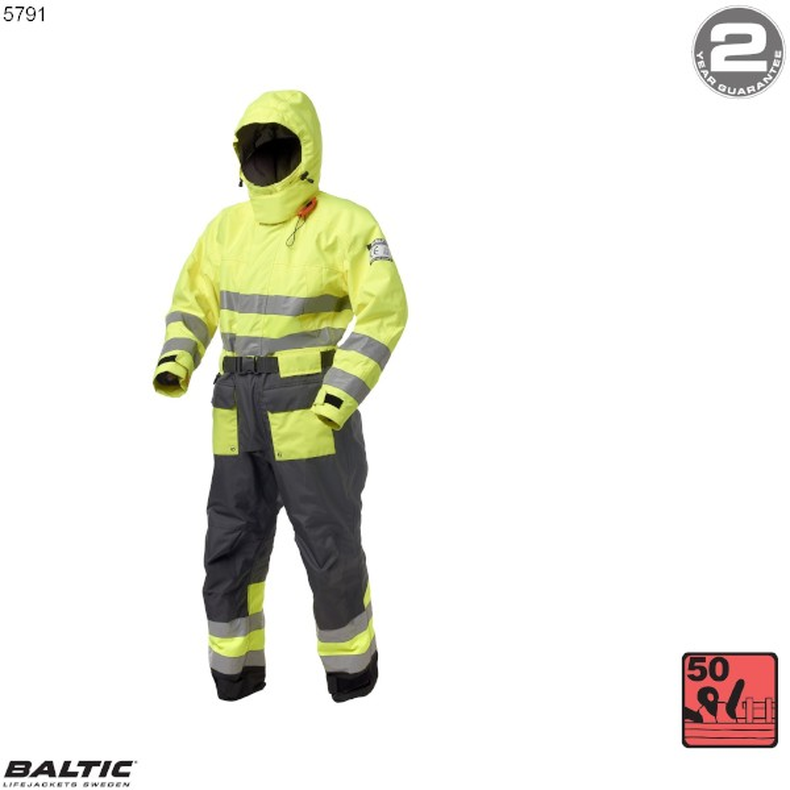 BALTIC, HiVis Flydedragt UV_Gul-Sort 5791 Str. 90-100 kg